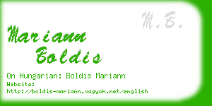 mariann boldis business card